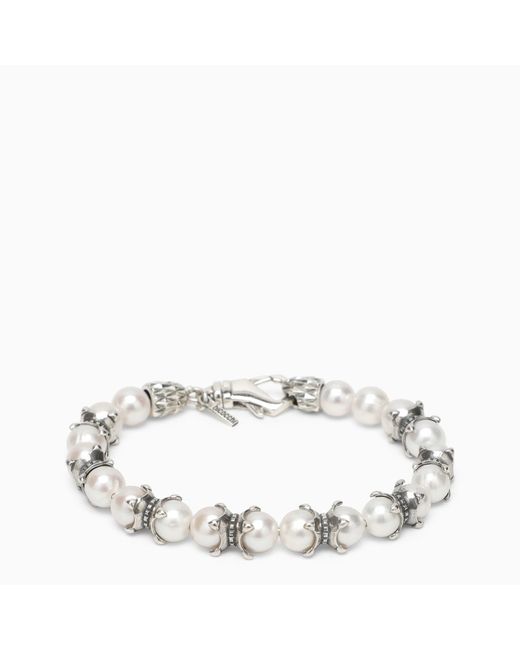Emanuele Bicocchi 925 bracelet with pearls and claws