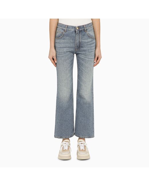 Chloé Washed-effect cropped denim jeans