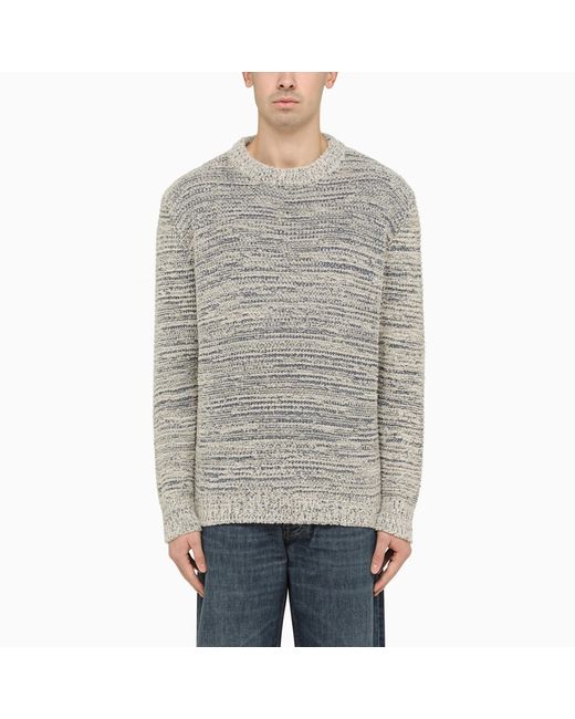Alanui Blue and white blend crew-neck sweater