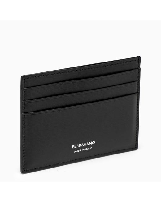 Ferragamo Black card holder with logo