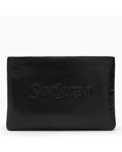Saint Laurent padded clutch bag with logo
