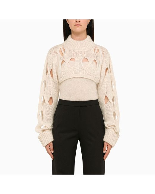 Federica Tosi Perforated butter turtleneck
