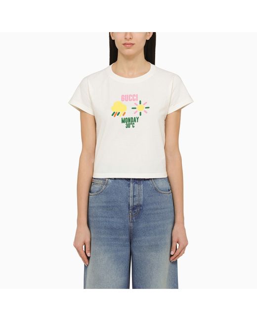 Gucci White T-shirt with logo print