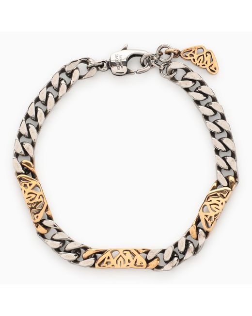 Alexander McQueen Seal logo chain bracelet gold