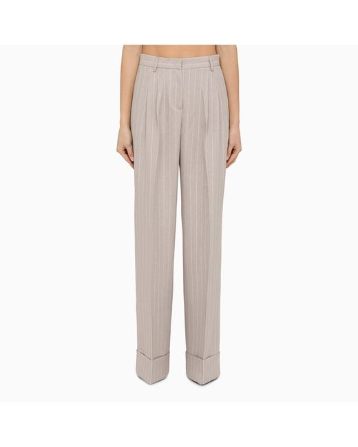 The Andamane Nathalie pearl grey pinstripe trousers