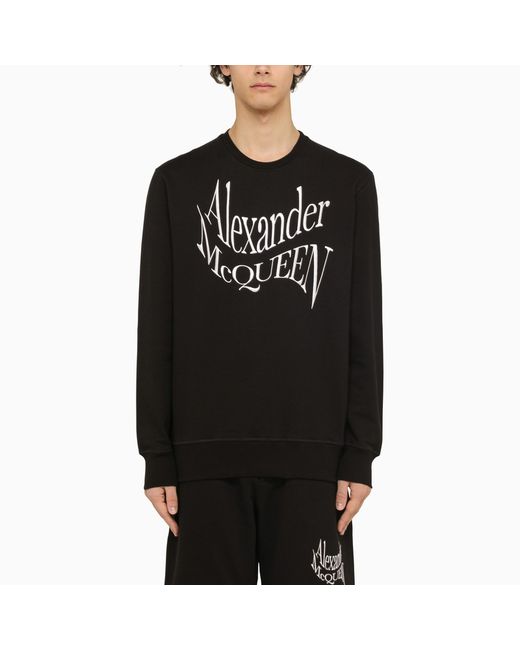 Alexander McQueen crewneck sweatshirt with distorted logo