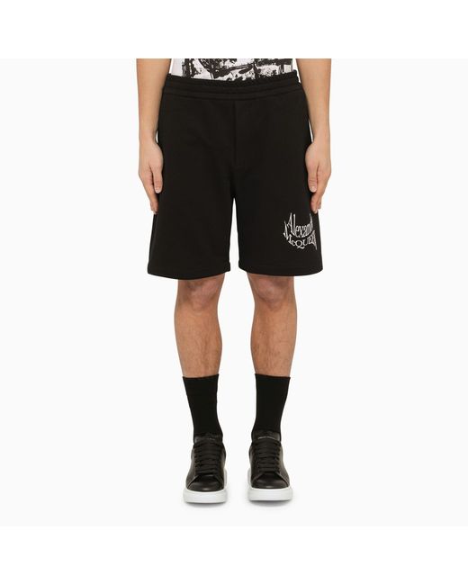 Alexander McQueen bermuda shorts with distorted logo