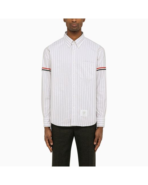 Thom Browne White and striped Oxford shirt