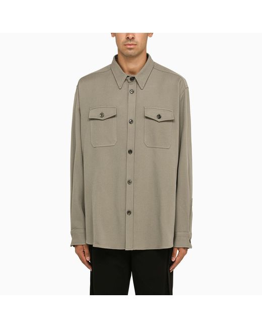 AMI Alexandre Mattiussi Shirt with pockets taupe