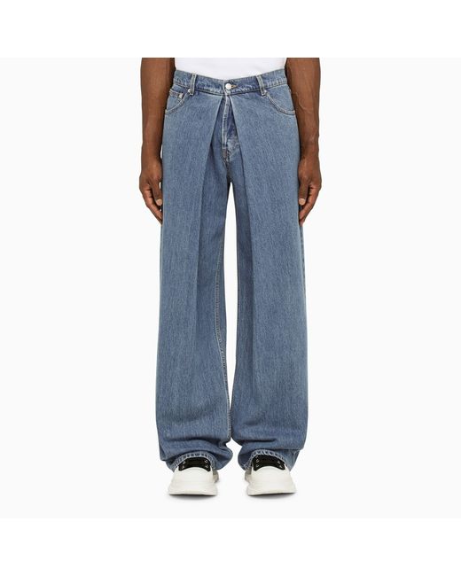 Alexander McQueen washed jeans with pleats