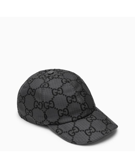 Gucci Dark and black baseball cap with GG motif