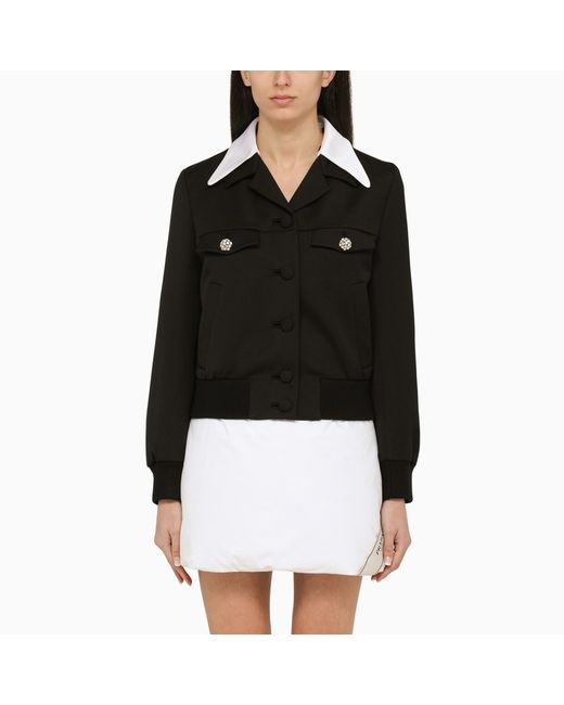 Prada single-breasted jacket with jewelled buttons