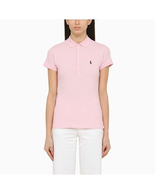 Polo Ralph Lauren Pink piqué polo shirt with logo