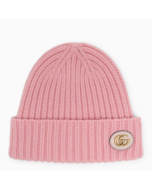 Gucci Pink cashmere cap with logo