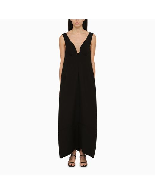 Jil Sander Black low-cut long dress