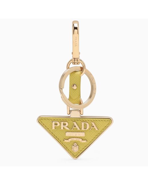 Prada Cedar logo triangle key case