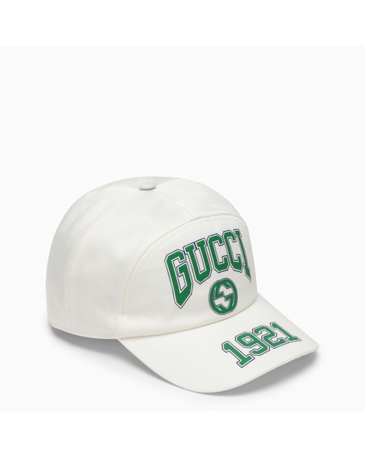 Gucci White baseball cap with logo
