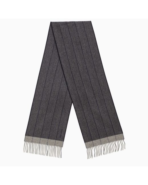 Ferragamo Blue/grey scarf with fringes
