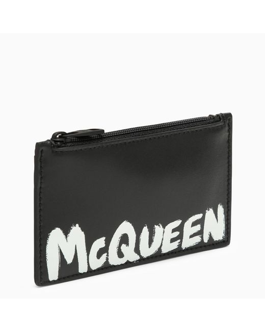 Alexander McQueen zipped card holder with logo