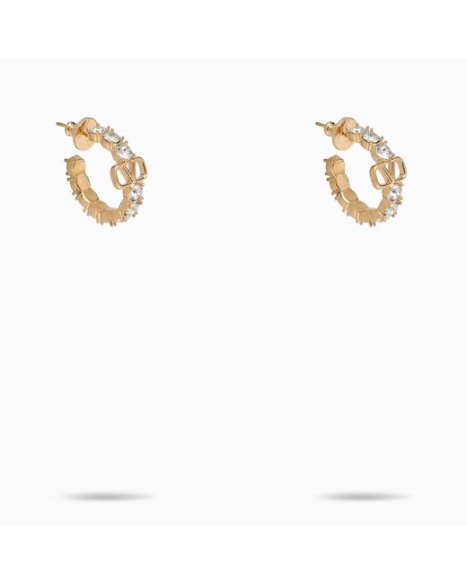 Valentino Garavani Vlogo Signature gold earrings with crystals