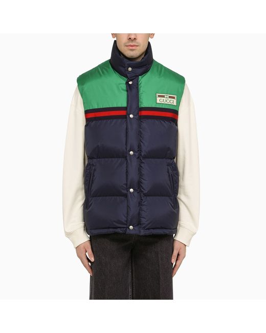 Gucci Midnight and green padded waistcoat