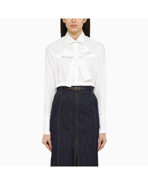 Patou cropped shirt with bow