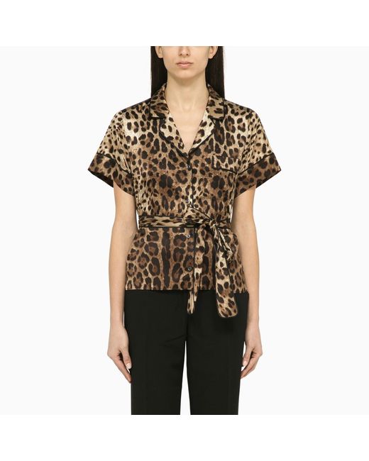 Dolce & Gabbana Leopard print silk shirt