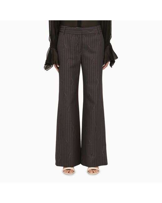 Off-White pinstripe blend palazzo trousers