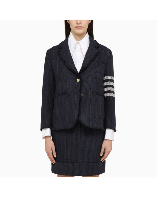Thom Browne Navy single-breasted jacket wool blend