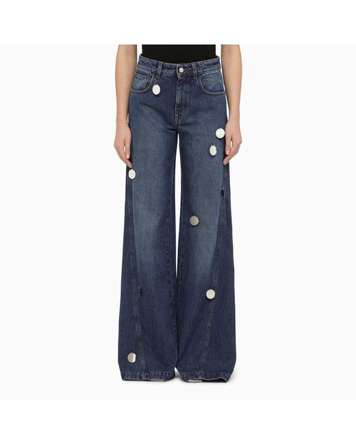 David Koma Wide jeans with mirrors
