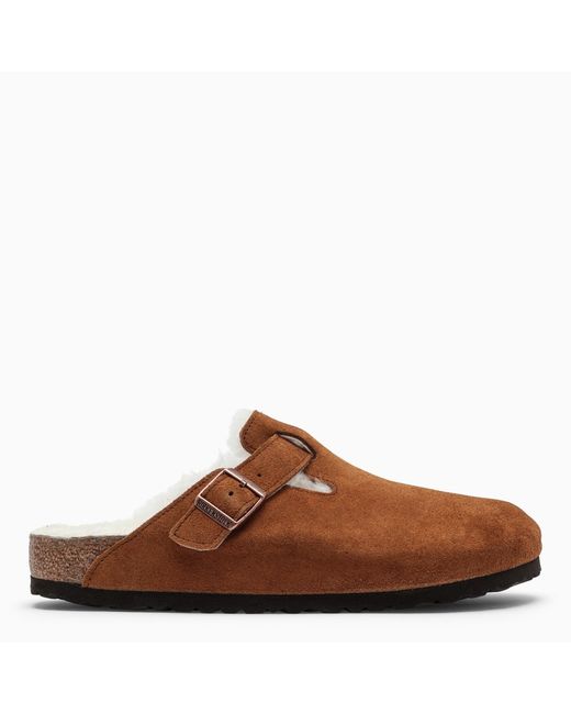 Birkenstock Boston tan-coloured leather sandals