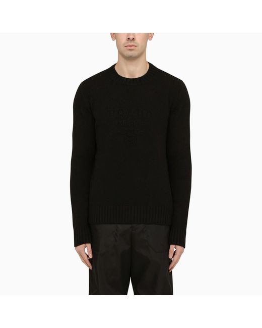 Prada cashmere crew-neck sweater with logo