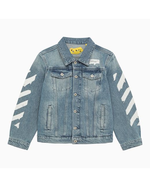 Off-White Denim jacket with Paint Graphic pattern