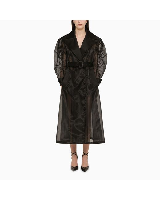 Dolce & Gabbana semi-transparent silk blend coat