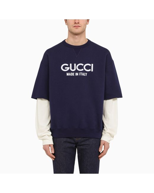 Gucci Blue/white sweatshirt with logo