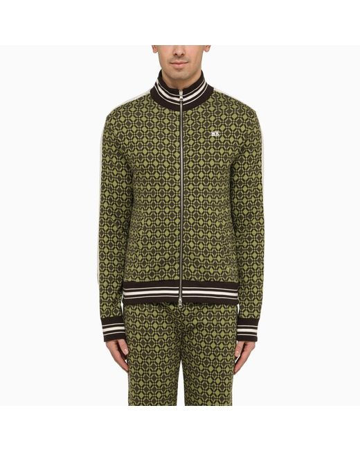 Wales Bonner Olive green/brown Power zip sweatshirt