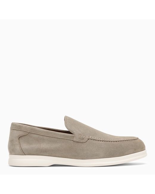 Doucal's Light grey suede moccasin