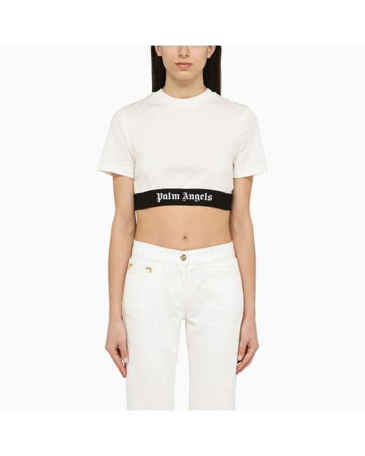 Palm Angels cropped T-shirt with logo