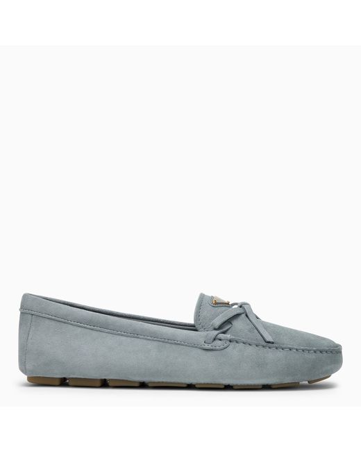 Prada Astral suede loafer with logo