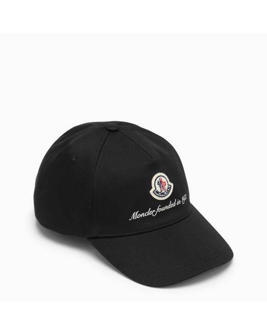 Moncler Black baseball cap with logo