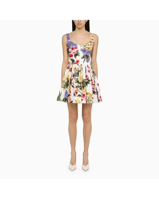 Dolce & Gabbana Garden print bustier dress