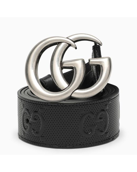 Gucci Black Marmont belt with GG