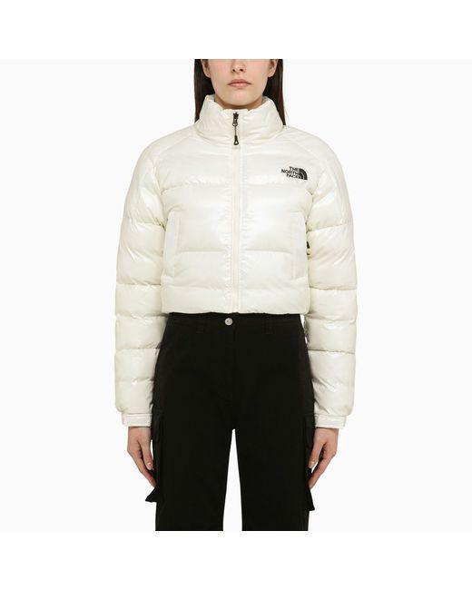The North Face Glossy cropped nylon down jacket