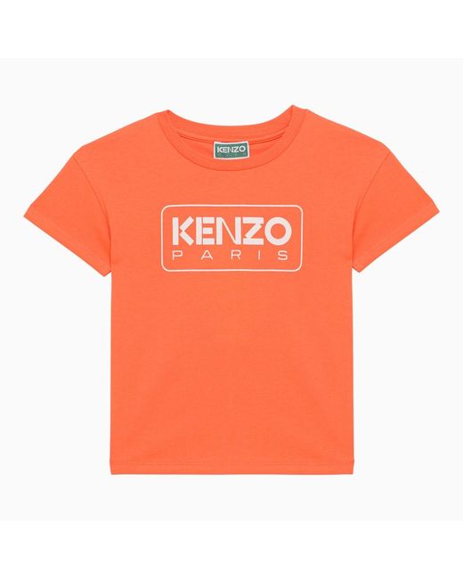 Kenzo Poppy orange T-shirt with logo