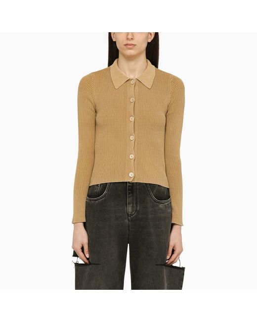 Our Legacy Sand-coloured ribbed cardigan