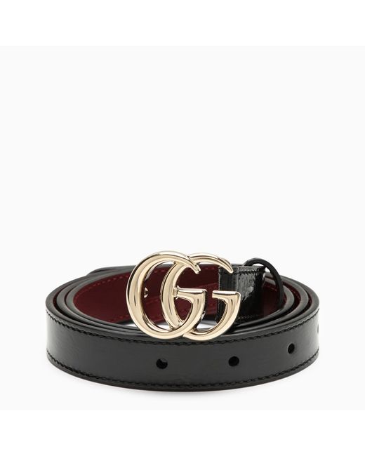 Gucci GG Marmont thin belt patent