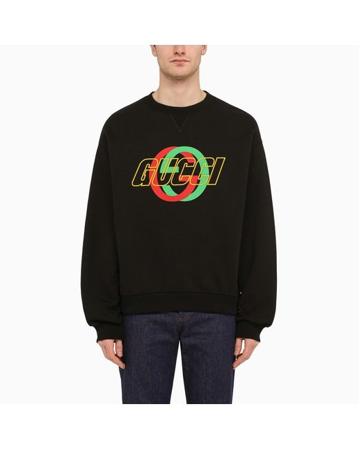 Gucci Black crewneck sweatshirt with logo