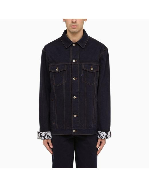 Burberry indigo denim jacket with contrasting cuffs