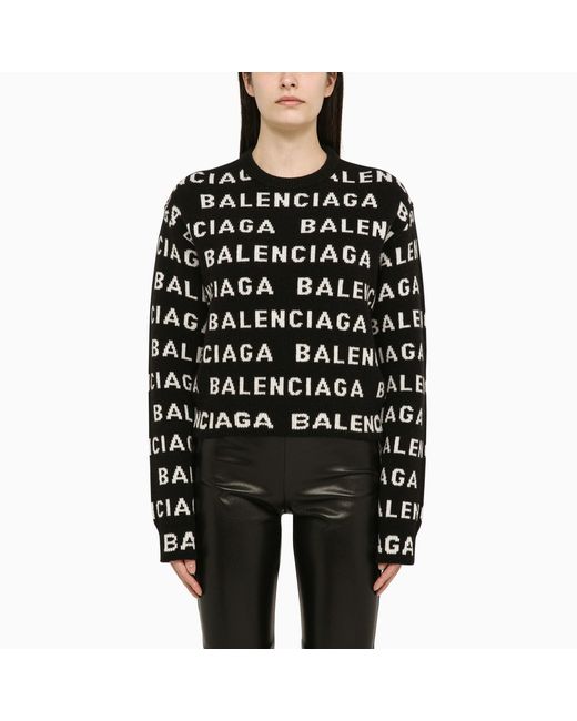 Balenciaga /white all-over logo sweater