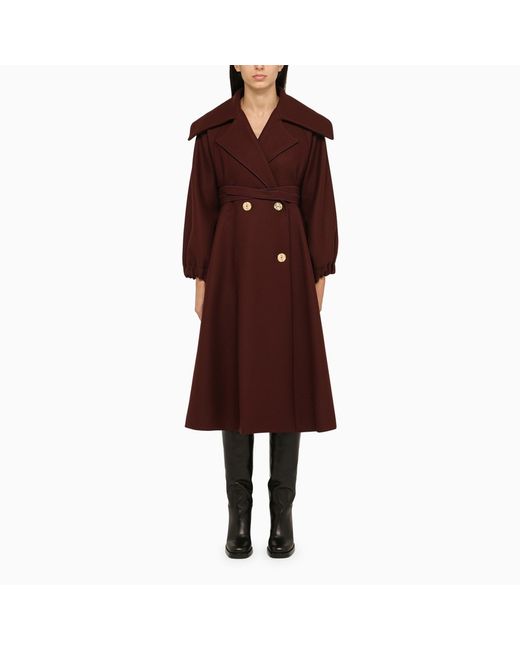 Patou Wine double-breasted coat